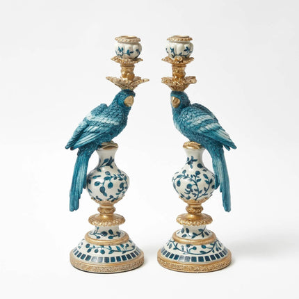 Bougeoir - Perroquet bleu hollandais ↑ 40 cm - Gauche