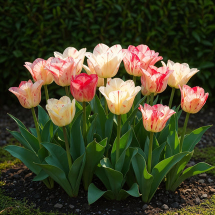 Bulbes de tulipes hémisphériques assortis - 12 bulbes - Calibre 11/12 - Paquet XXL