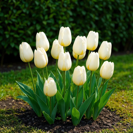 Bulbes de tulipes blanches « Triumph » - Couleur : Blanc - Lot de 15 - Calibre : 11/12 - Format XXL
