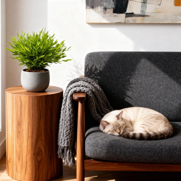 Bamusa Pogonatherum Monica - Bamboegras - met Mand - ↕20cm - Ø12cm - 2x