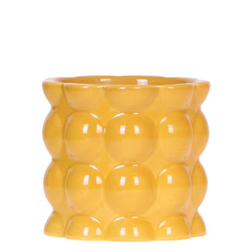 Kolibri Home | Maceta decorativa Cotton Shine - Amarilla - Ø9cm