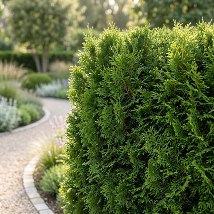 Thuja occidentalis Smaragd - Levensboom - 40x Haagplanten - Groenblijvend - Groen - Pot 9cm - Hoogte 20-30cm
