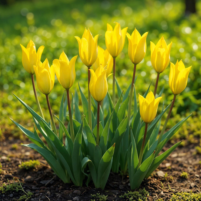 Bloembollen - Tulp Sylvestris - Kleur Geel - 20 stuks - Bolmaat 5/6 - XXL Pack