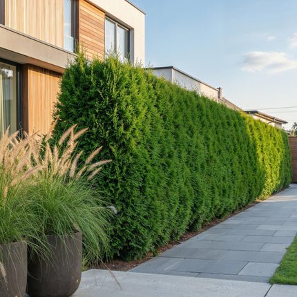 Thuja occidentalis Smaragd - Levensboom - 24x Haagplanten - Groenblijvend - Groen - Pot 9cm - Hoogte 20-30cm