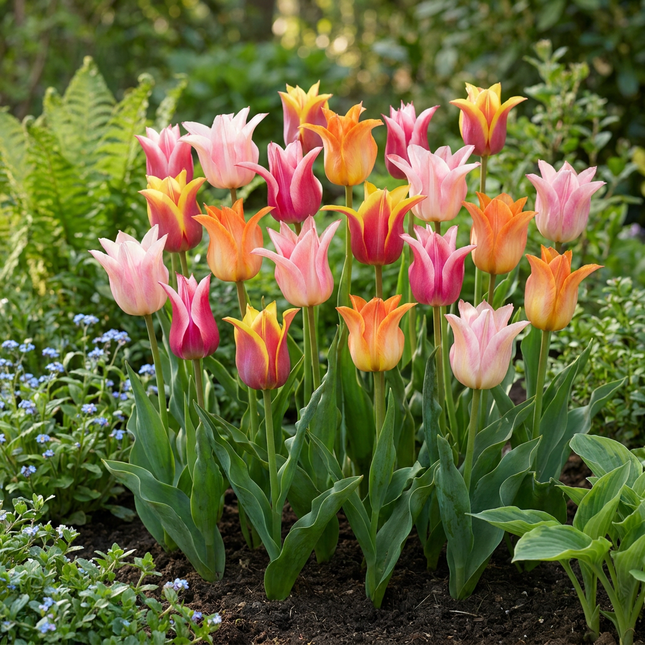12x Tulipa Ballade mix - Bloembollen - Lelievormige tulp Ballade mix - Diversen - Voorjaarsbloeier - Bolmaat 11/12