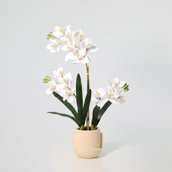 Orchidée Phalaenopsis artificielle avec pot - ↕71cm