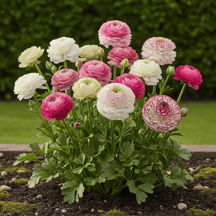 Flower Bulbs - Ranunculus Pastel Mix - Various Colors - 40 pieces - Bulb Size 5/6 - XXL Pack