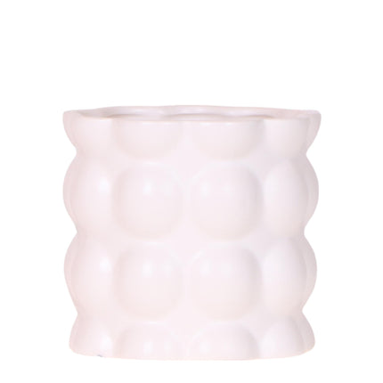 Kolibri Home | Doniczka dekoracyjna z bawełny - biała - Ø9 cm