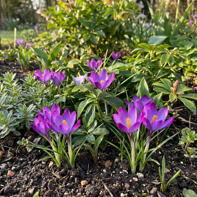 400x Crocus Ruby Giant - Cebule kwiatowe - Krokus - Fioletowy - Cebula naturalizująca - Rozmiar cebuli 5/+