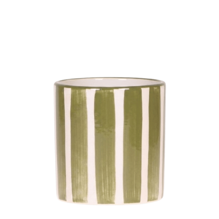 Kolibri Home | Painted Stripe sierpot - Groen - Ø9cm
