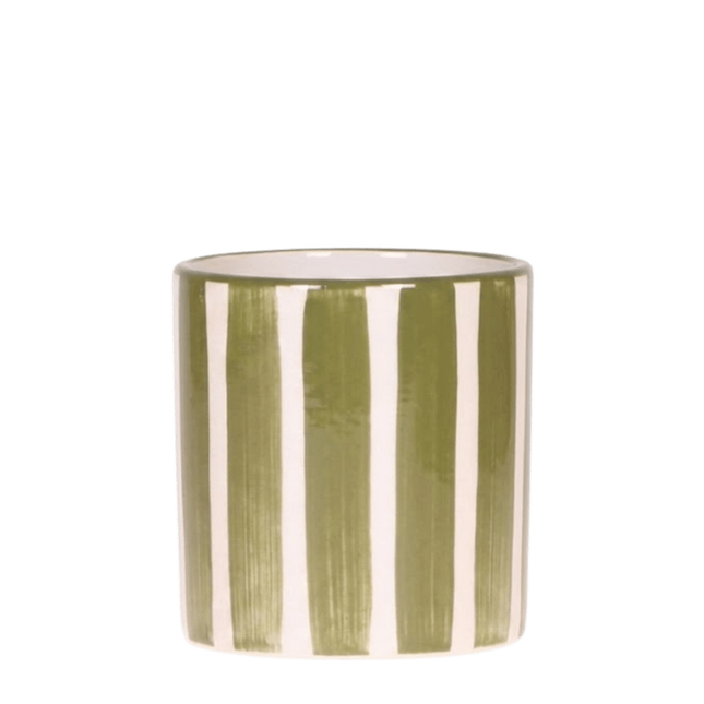 Kolibri Home | Painted Stripe sierpot - Groen - Ø9cm