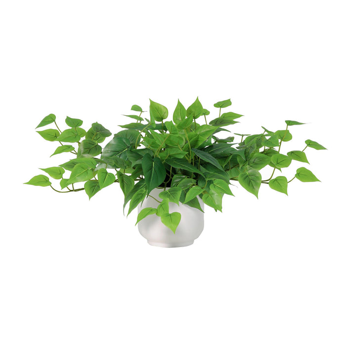 Plante artificielle Epipremnum en pot blanc