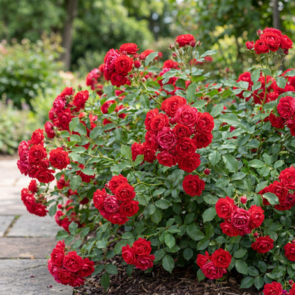Rosa Rote Feen - Rose - Hårdfør - Rød - 1 Plante - Potte 12cm - Højde 20-25cm