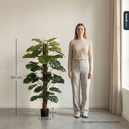 Sztuczna roślina Monstera na patyku - ↕150 cm