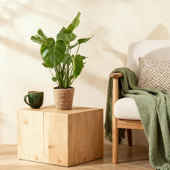 Monstera Deliciosa - Gatenplant - met mand - ↕50-55cm - Ø17cm - 2x