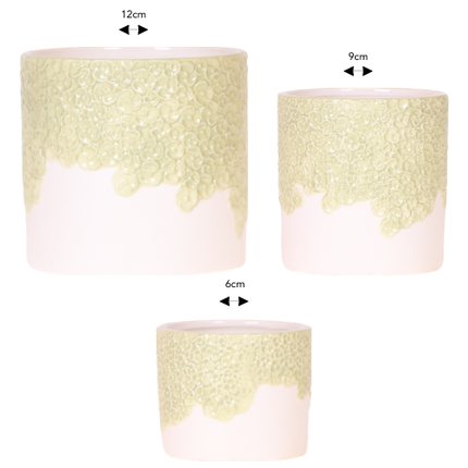 Kolibri Company | Combi deal | Bloom sierpot groen – set 6cm + 9cm + 12cm