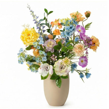 Ramo de flores artificiales - Soft Spring Deluxe - Tacto real - 18 tallos - ↕85 cm
