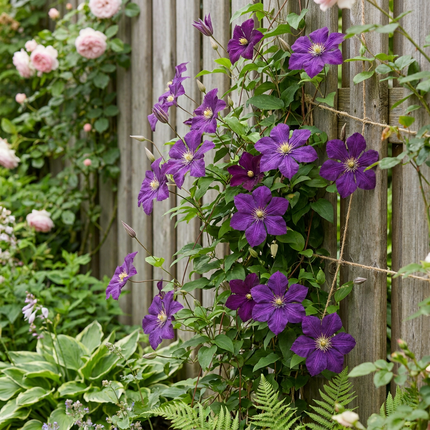Clematis Etoile Viol - Bosrank 4x - Paars - Klimplant - Ø9cm - ↕35cm