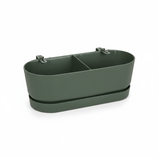 Jardinera para balcón Elho Greenville Easy Balcony D25cm - Verde hoja - Maceta