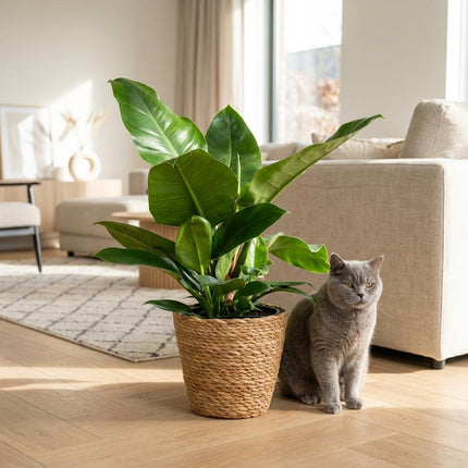 Philodendron Imperial Green - met Mand - ↕65cm - Ø19cm