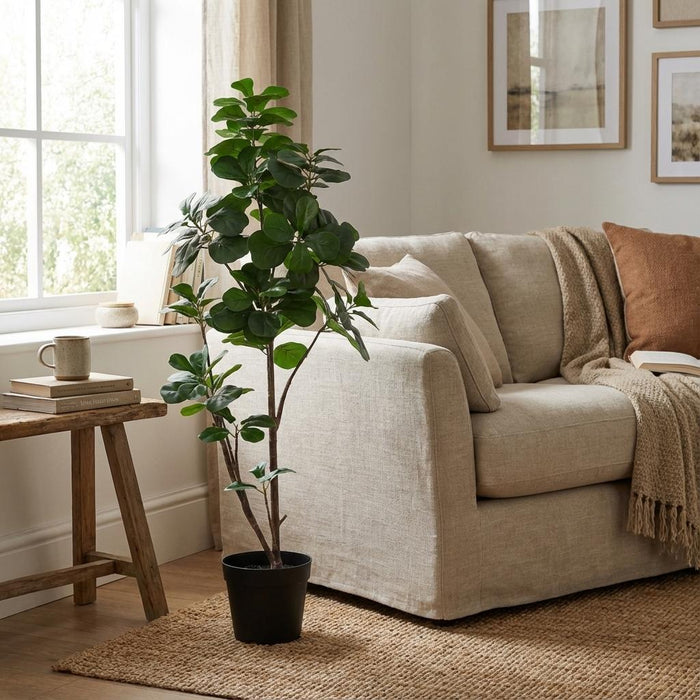 Kunstplant Ficus lyrata vertakt - ↕150cm