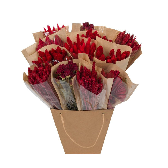 Flores secas - Mezcla monocromática seca - Rojo - ↕50cm