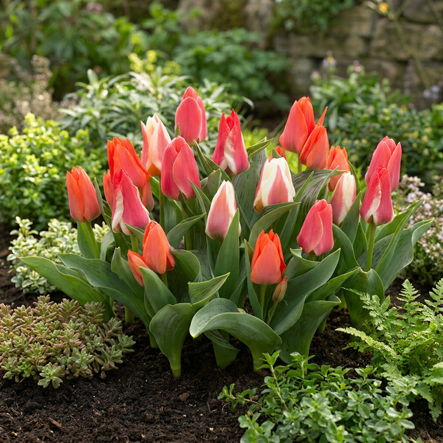 120x Tulipa Greigii mix - Bloembollen - Greigii-tulp mix - Diversen - Voorjaarsbloeier - Bolmaat 11/12