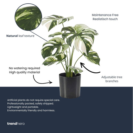 Artificial Monstera bush in pot - ↕40cm