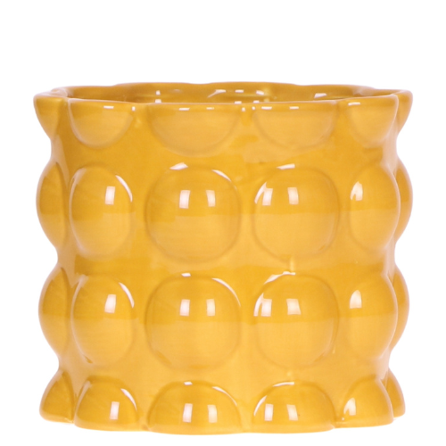 Kolibri Home | Maceta decorativa Cotton Shine - Amarilla - Ø12cm