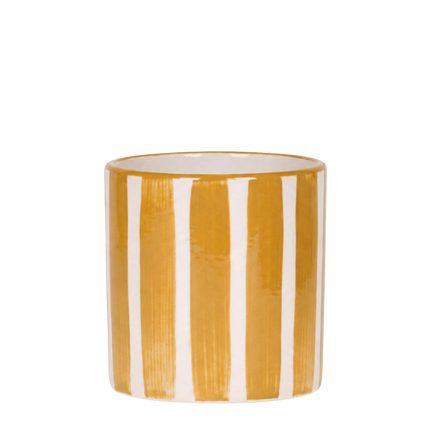 Kolibri Home | Painted Stripe sierpot - Geel - Ø9cm