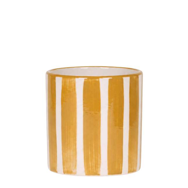 Kolibri Home | Painted Stripe sierpot - Geel - Ø9cm