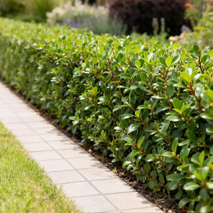 Ilex crenata 'Caroline' dressé - Feuillage vert - 8 plants - 1 mètre linéaire - Pot de 9 cm - Hauteur 25-30 cm
