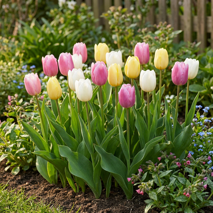 96x Tulipa Sorbet mix - Bloembollen - Tulp Sorbet mix - Diversen - Voorjaarsbloeier - Bolmaat 11/12