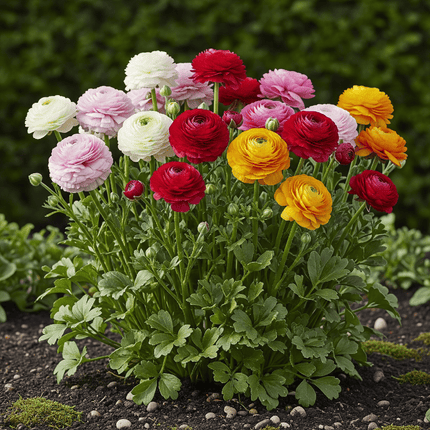 Bulbes de fleurs - Renoncules mélangées - Couleurs variées - 40 bulbes - Calibre 5/6 - Paquet XXL