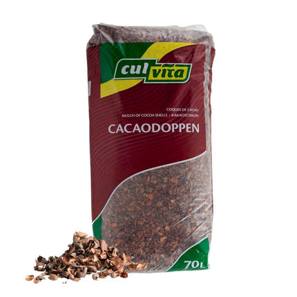 Cacaodoppen Culvita - 70 Liter - Cacao geurende bodembedekker - Organische bodemverbeteraar