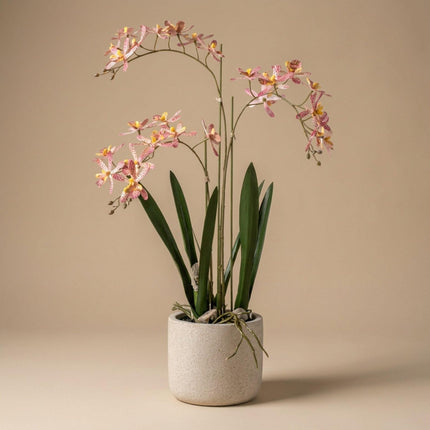 Kunstig Renanthera Orkidé Pink i potte - ↕56cm