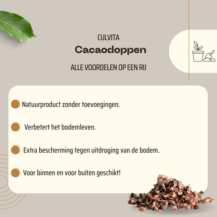 Cacaodoppen Culvita - 70 Liter - Cacao geurende bodembedekker - Organische bodemverbeteraar