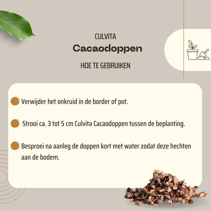 Cacaodoppen Culvita - 70 Liter - Cacao geurende bodembedekker - Organische bodemverbeteraar