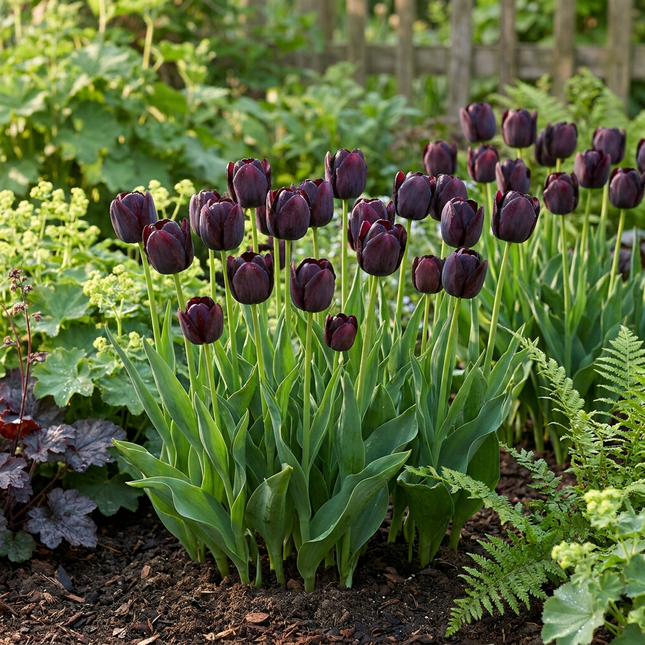 35x Tulipa Black - Bloembollen - Zwarte tulp - Zwart - Voorjaarsbloeier - Bolmaat 10/11
