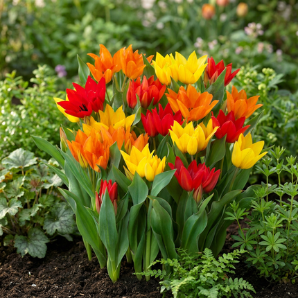 100x Tulipa Praestans Mix - Bloembollen - Tulipa Praestans Mengsel - Diversen - Voorjaarsbloeier - Bolmaat 8/9