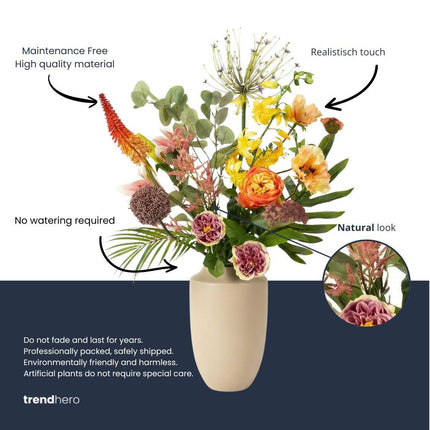 Kunstig blomsterbuket - Tropical Chic Deluxe - Real Touch - 13 stilke - ↕105 cm