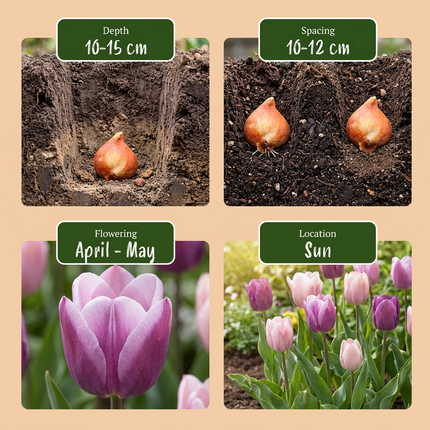 24x Tulipa Macron mix - Bloembollen - Tulp Macron mix - Diversen - Voorjaarsbloeier - Bolmaat 11/12
