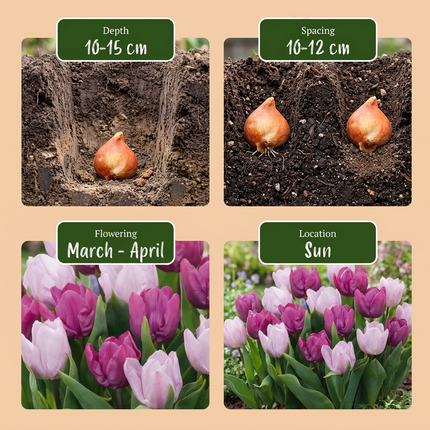 160x Tulipa Prince mix - Bloembollen - Tulp Prince mix - Diversen - Voorjaarsbloeier - Bolmaat 11/16