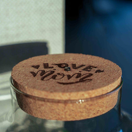 Engraved LED cork S - 'LOVE MOM'