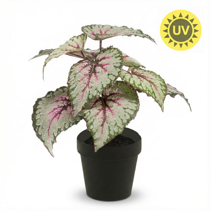 Artificial Begonia plant in pot - ↕26 cm