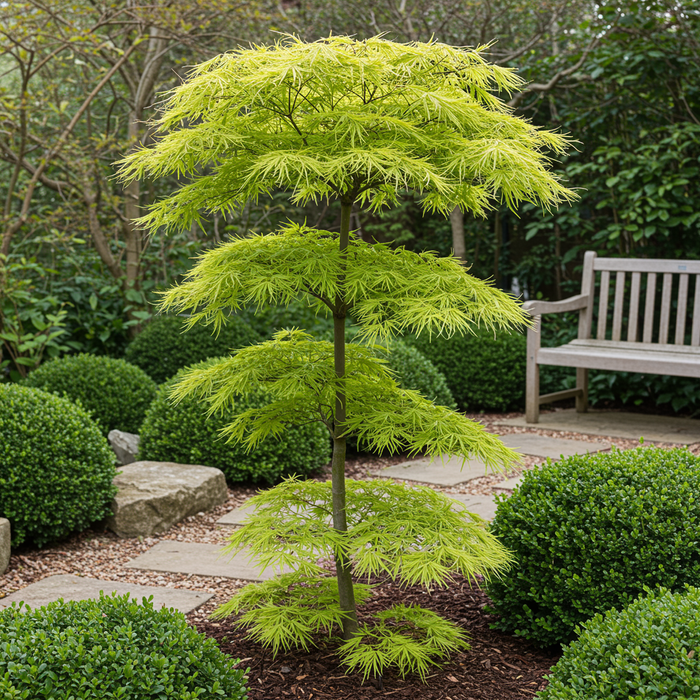Terrasplant - Japanse Esdoorn - Acer palmatum Koto-no-ito - Groen - Bladverliezend - ↕70cm - Ø19cm