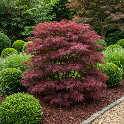 Acero giapponese - Acer palmatum Sumi-nagashi - Rosso - ↕70cm - Ø19cm - 2x