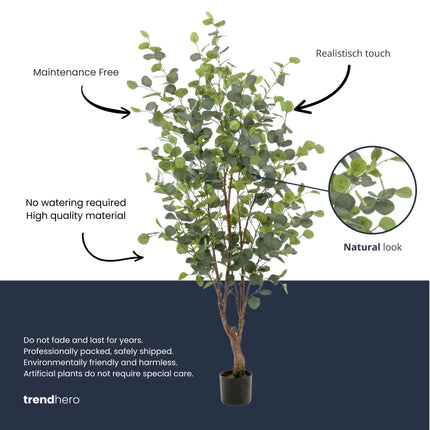 Kunstplant - Eucalyptus boom - ↕140cm