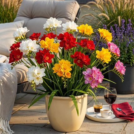 Bulbes de freesia doubles (mélange) - Couleurs variées - 40 bulbes - Calibre 5/6 - Paquet XXL