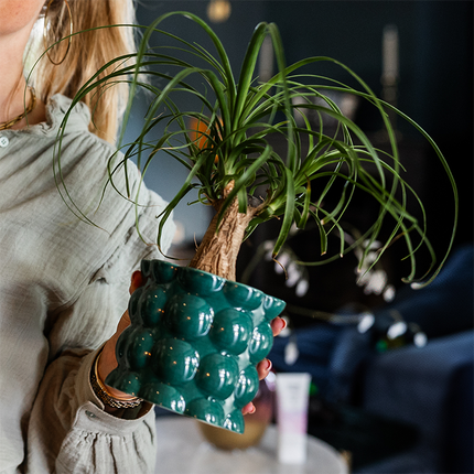 Kolibri Home | Cotton Shine decorative pot - Green - Ø9cm